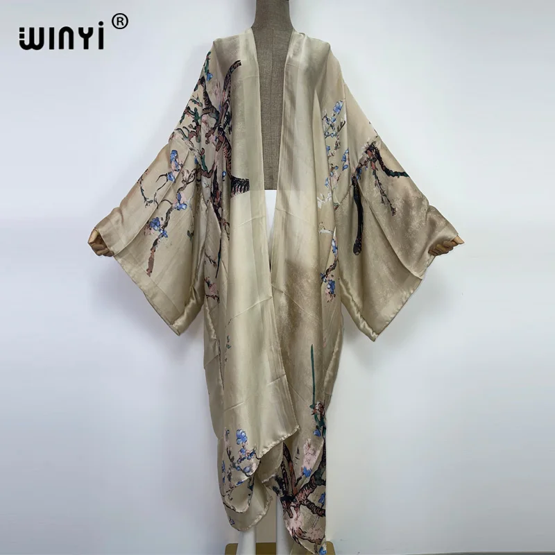 WINYI2022-Robe Kimono Longue Imprimée Style Boho pour Femme, Tenue de Plage, Bikini, Couverture Ronde, Vêtements d'Été