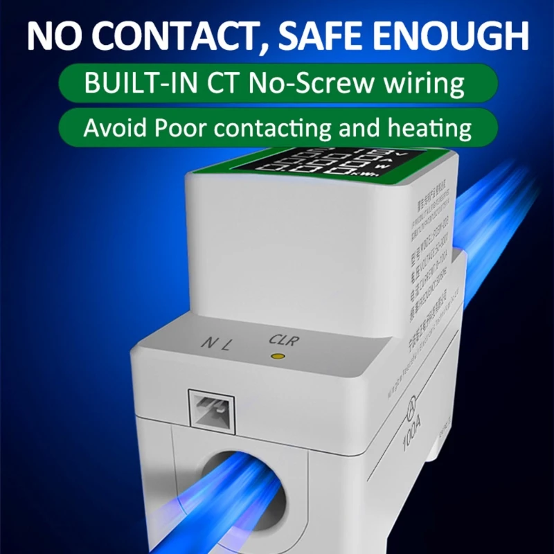 Din السكك الحديدية Wattmeter الفولتميتر مقياس التيار الكهربائي AC50-300V فولت أمبير عامل الطاقة للوقت الطاقة الجهد الحالي هبوط
