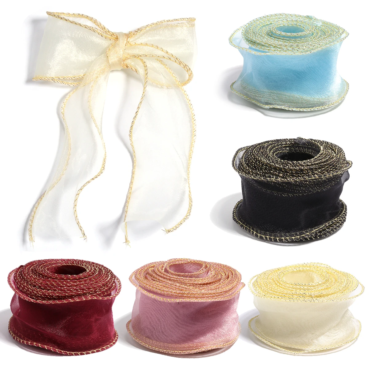 5 Yards/Pack Fischschwanz Garn Band Chiffon gewellte Organza Bänder für DIY Bouquet Geschenk verpackung Hochzeits feier Dekoration Lieferungen