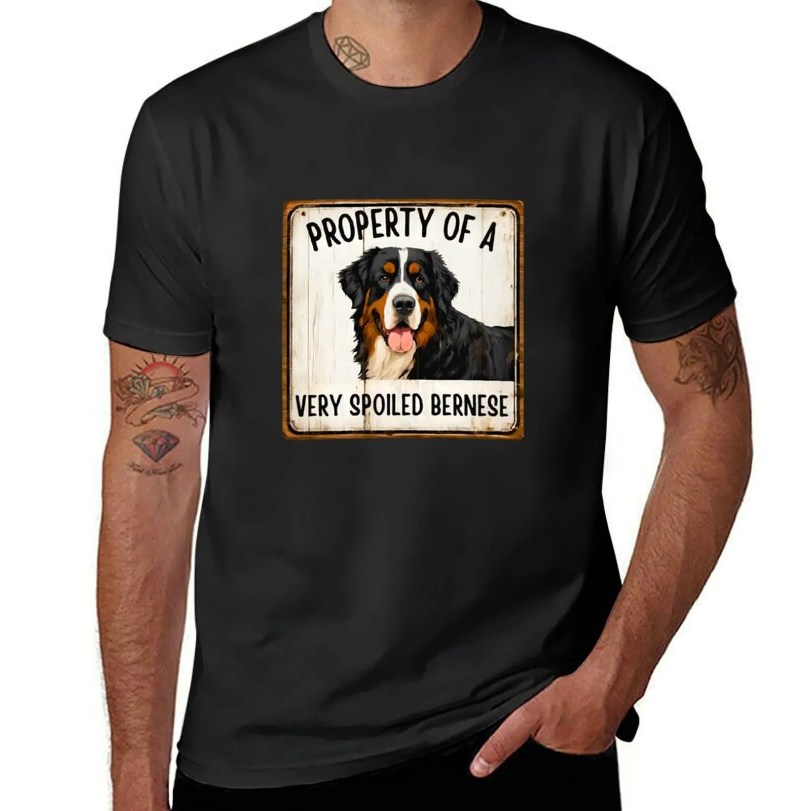

Property of a Bernese Mountain Dog T-Shirt custom t-shirts croswit shirt man anime shirt Men's clothing