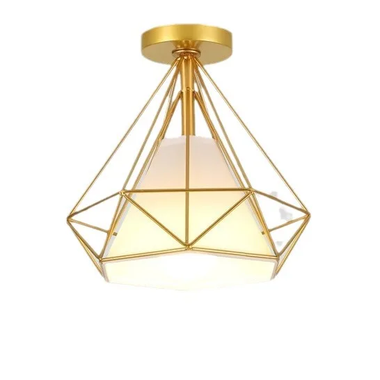 

Diamond Nordic Ceiling L ight Simple Personality Creative Entrance Ligh t Cloakroom Light Wrought Iron Balcony Aisle Lig ht