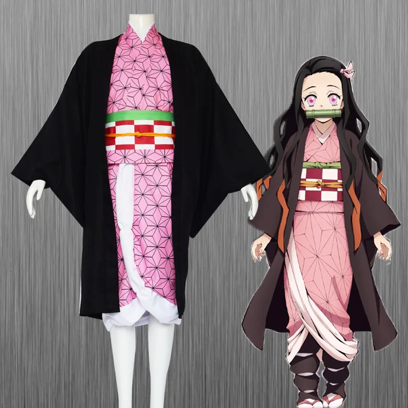 Demon Slayer Cosplay Tanjiro Nezuko Cosplay Kids Shinobu Costume Japanese Anime Cartoon Halloween Costume Christmas Gifts