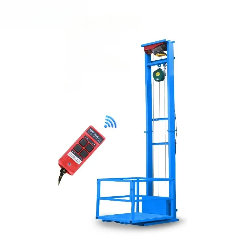 Electric Hydraulic Lift Small Warehouse Simple Freight Elevator Guide Rail Monorail Platform