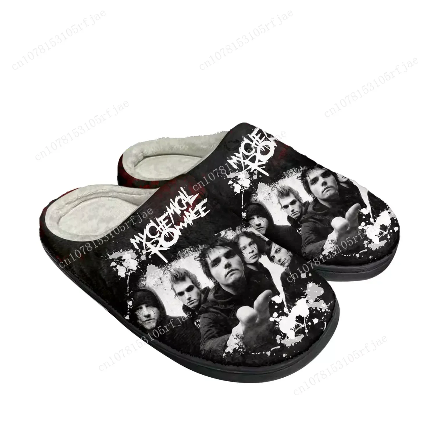 Romance Rock Band Chemical Fashion Home Cotton Custom Slippers Mens Womens Sandals Plush Bedroom Keep Warm Shoe Thermal Slipper