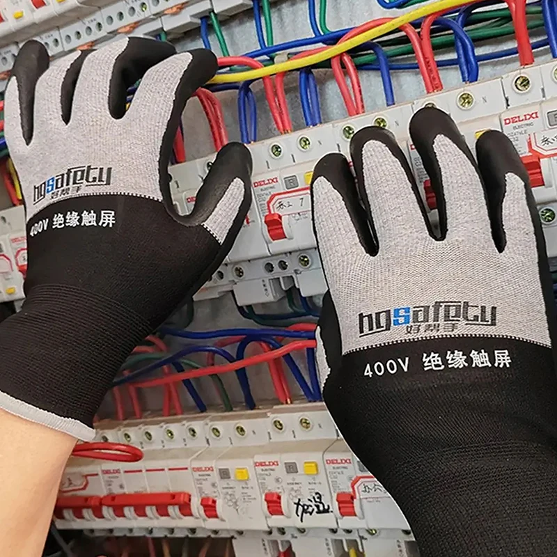 Ultrathin Electrician Insulating Gloves Withstanding Voltage 400V/500V Rubber Touch Screen Insulation Glove Industrial