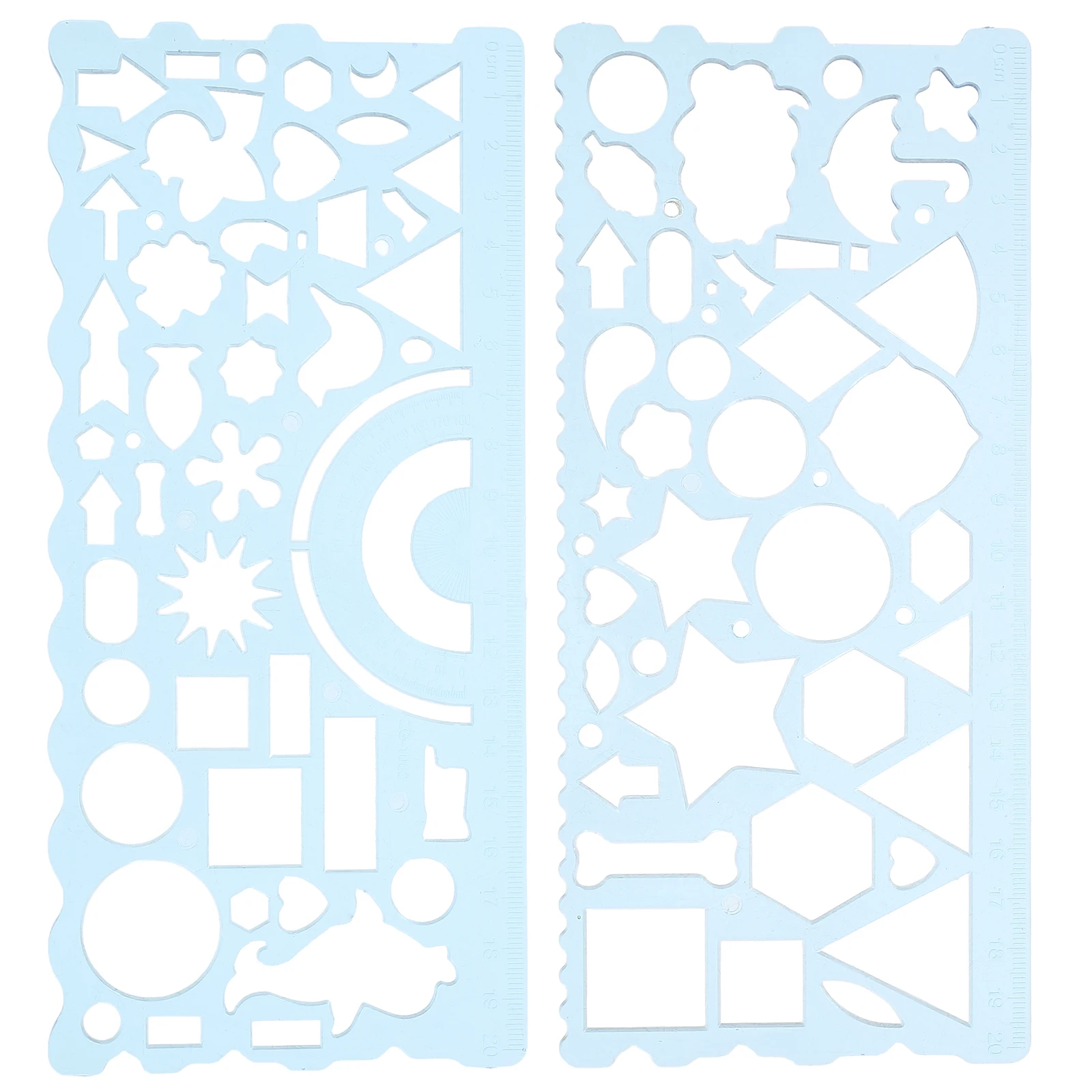 2 Drawing Ruler Sets Multi functional Geometric Templates Stencils School Students Architecture Supplies Practical