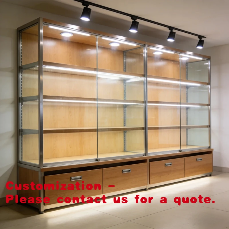 custom.Commercial Grade Display Shelves Display Cabinet Display Racks Custom OEM Pharmacy Wine Store