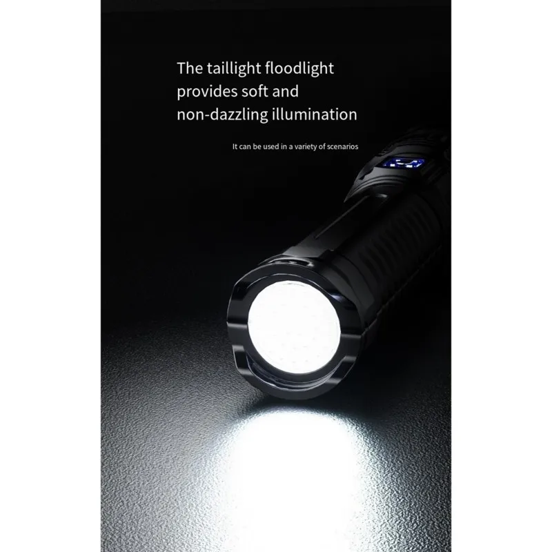 A12E-Aluminum Alloy Rechargeable LED Flashlight With Dual Light Source And Magnetic Base, Long Battery Life