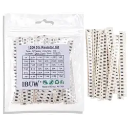 36Value each 20pcs =720pcs 1206 SMD Resistor Kit 1/4W 0.25W 5% 1 ohm~10 Mohm  component diy  kit 1R 3.3R 5.1R 1K 10K 100K 1M 10M