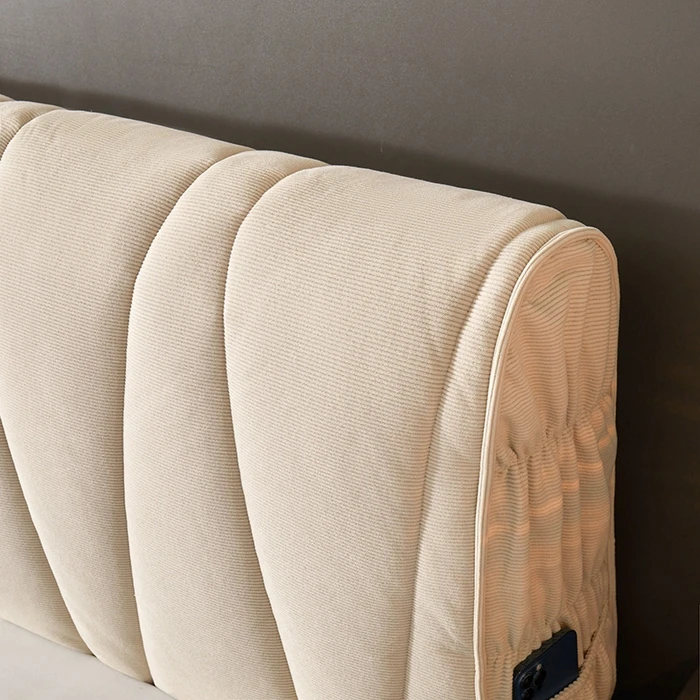 1 Piece Polyester Luxury Striped Milk Velvet Diagonal Pattern Headboard Cover, Large Family-Sized Backrest Cushion, Machine Washable Headboard Dust Cover, Quilted High-Density Elastic Band Headboard Cushion Cover with Storage Bag, All-Season Soft Sofa Backrest Cover