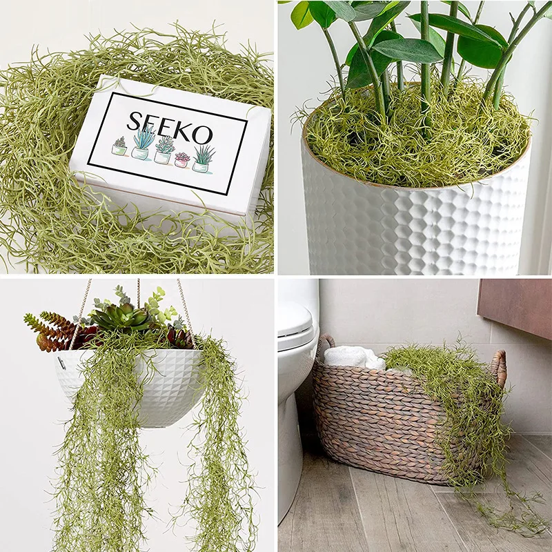 85CM Artificial Plant Green Immortal Fake Flower Moss Grass Home Living Room Decorative Wall DIY Rattan Flower Accessories