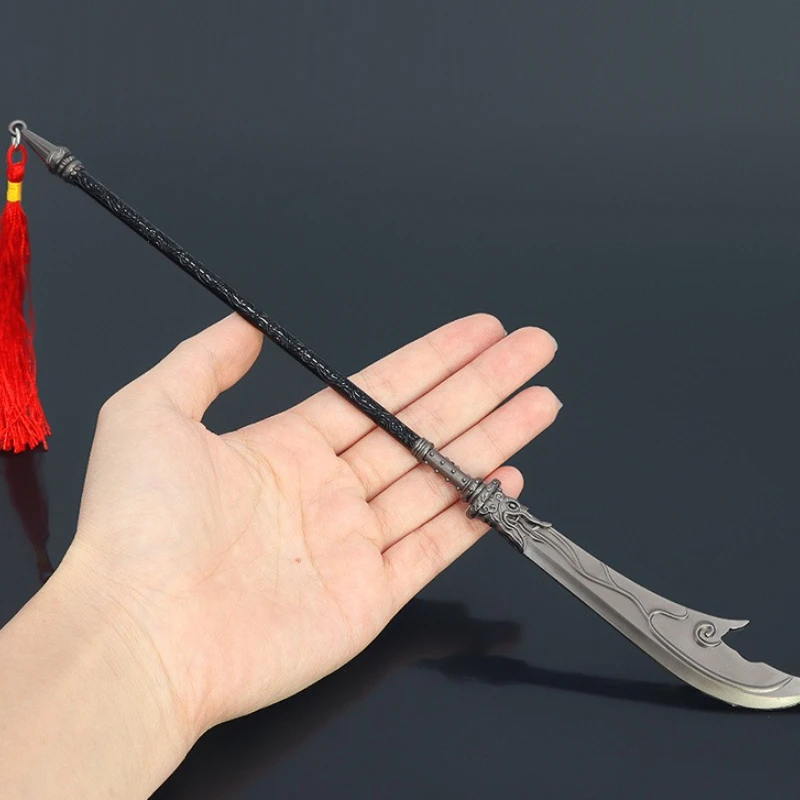 30 سنتيمتر/11.81in الصين الأجهزة الطرفية للفيلم والتلفزيون غوان يو التنين الأخضر الهلال سكين سلاح معدني نموذج الحرف سطح المكتب الحلي اللعب