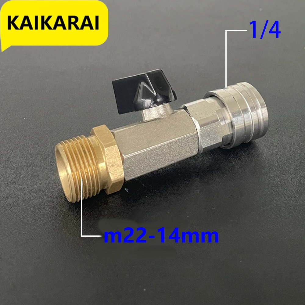 

High Pressure Washer Ball Valve Kit 1/4 and M22 14mm Quick Connector for Power Washer Hose Control Water Flow Switch 4500 PSI