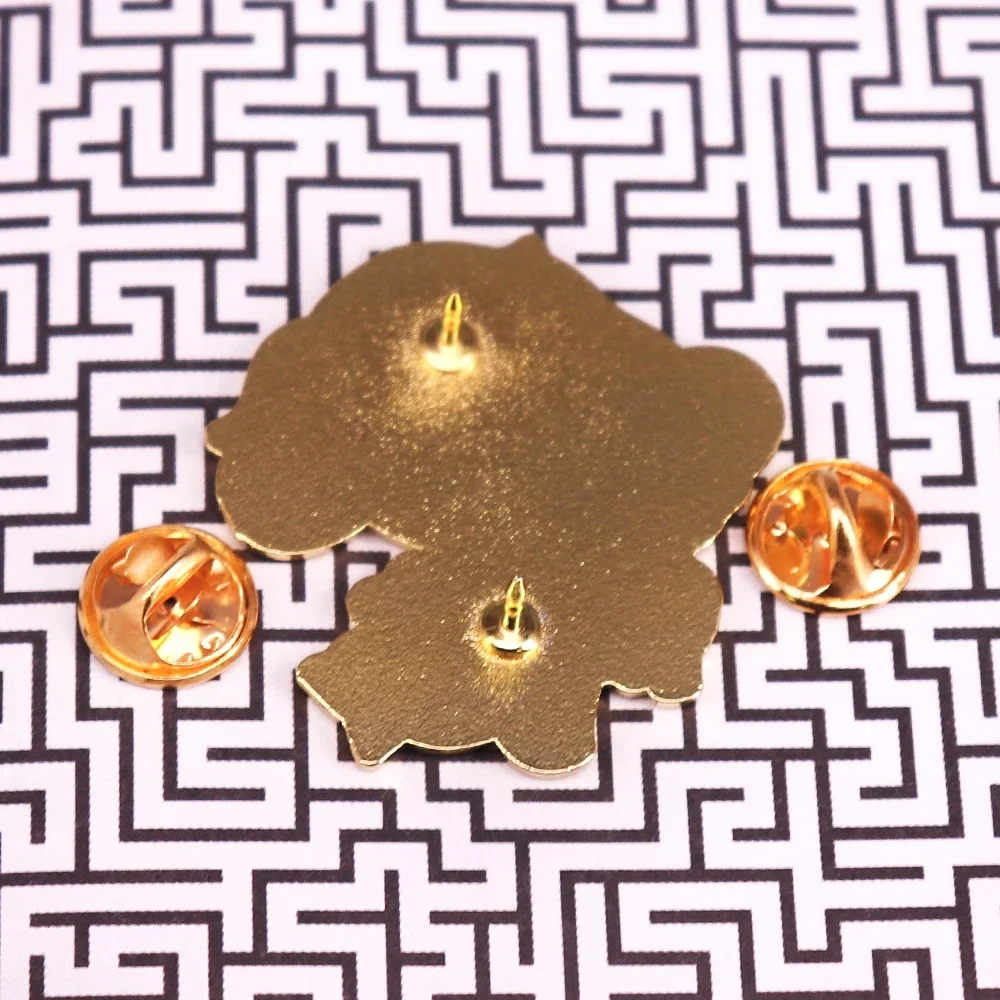 معبر الحيوان LUCKY الضمادات الكلب الأصفر العين اليسرى السخرية المينا دبوس