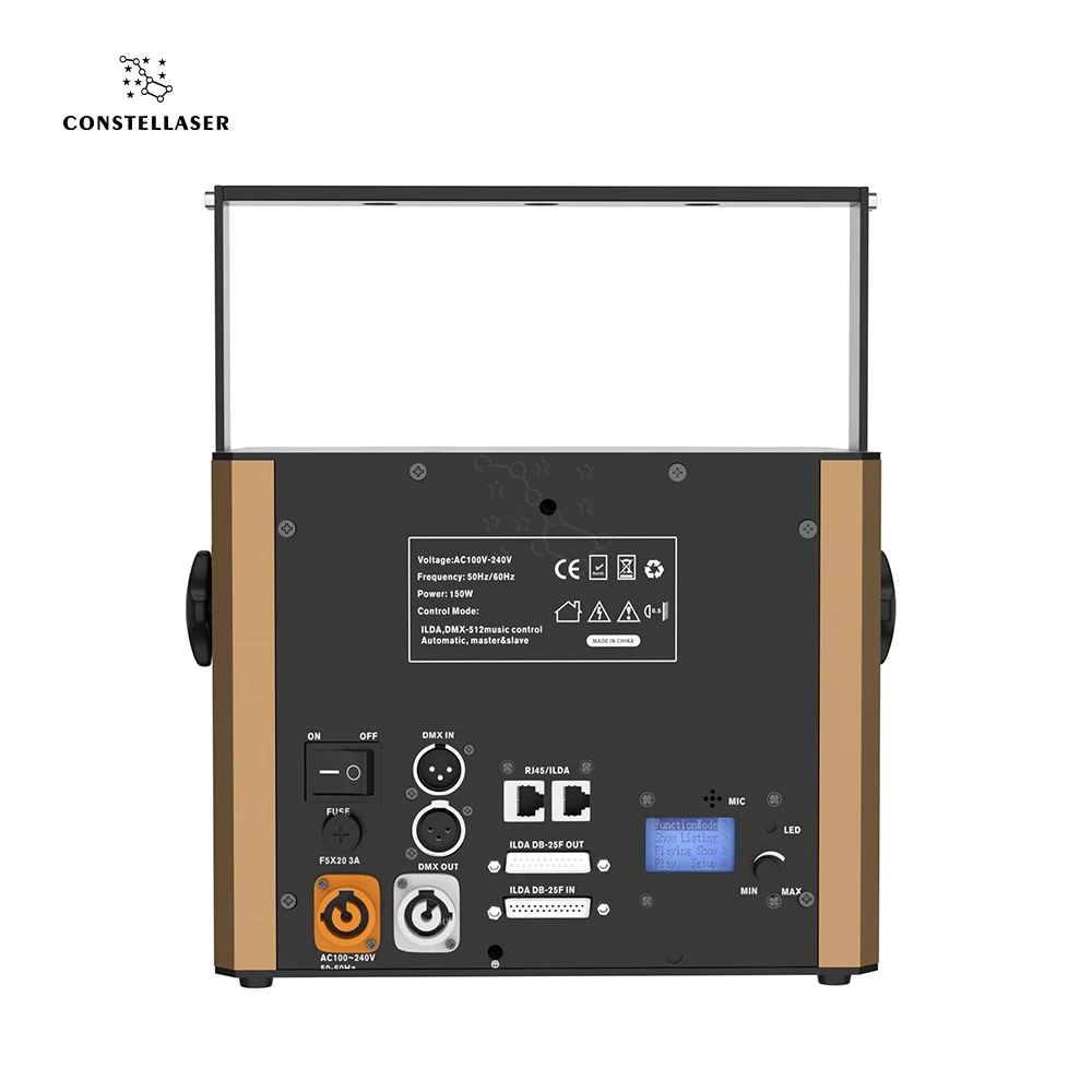 SHEHDS 6W RGB Full Color Animation Light DMX512 & ILDA & RJ45 Art Net Connector For Bar Concert Disco stage Light