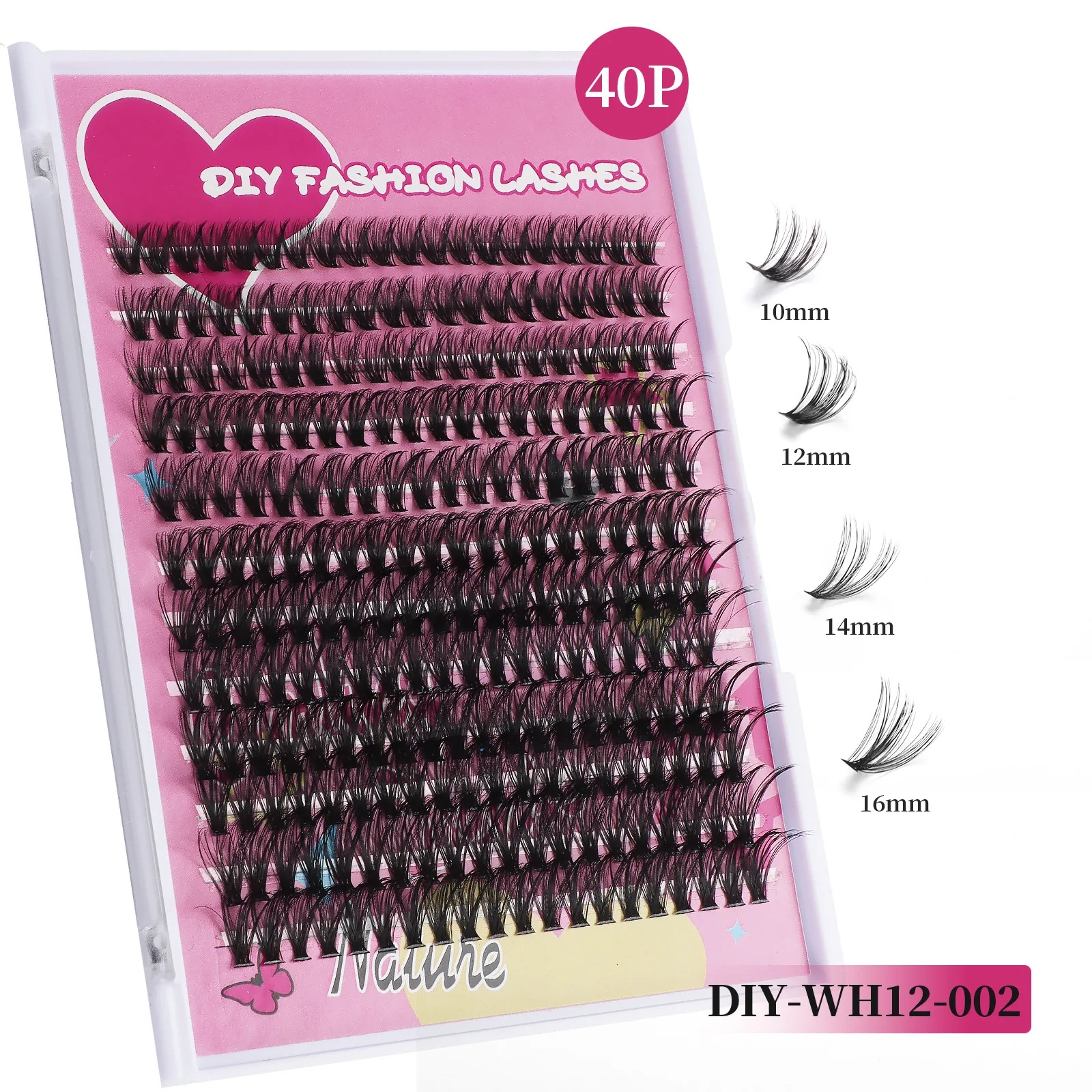 Segmentado Falso Eyelash Extensão Set para Mulheres, Natural Dense, Maquiagem Tool, 124 Clusters