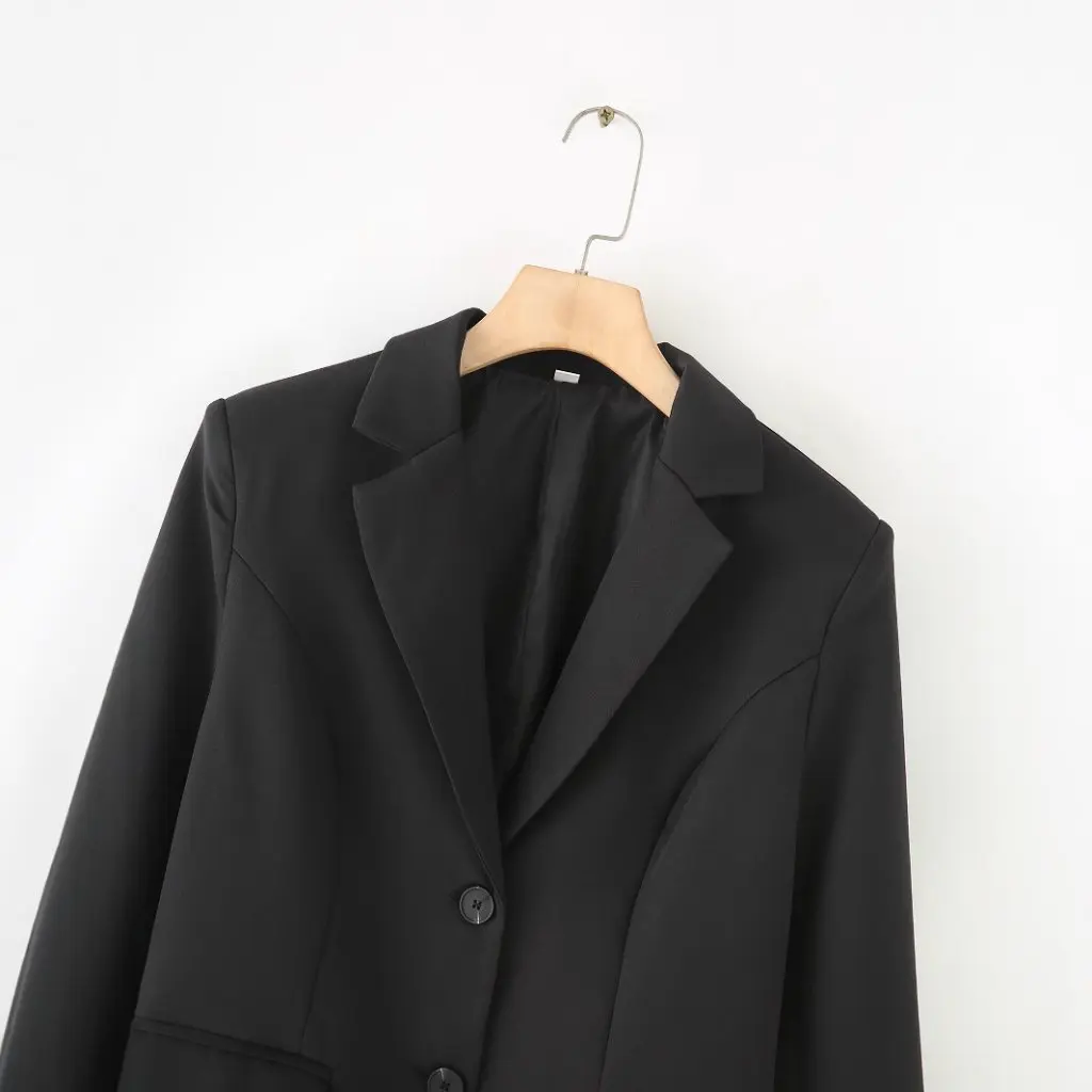 

European And American Fashion Joker Solid Color Long Sleeve Suit Jacket Women's Spring New Style B129237