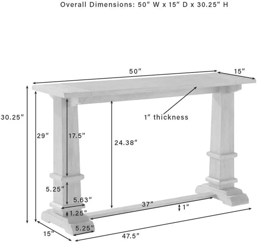 Rectangular Top Farmhouse Wood Console Table In Rustic Brown