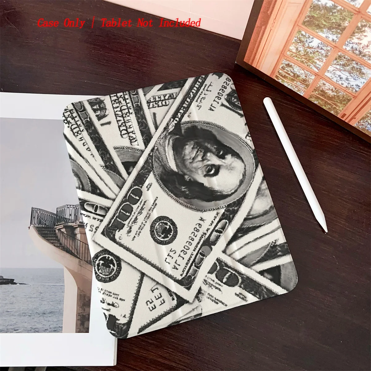 

Banknote Pattern iPad Case - 360° Rotatable Foldable Cover for Apple iPad Pro/Air/Mini