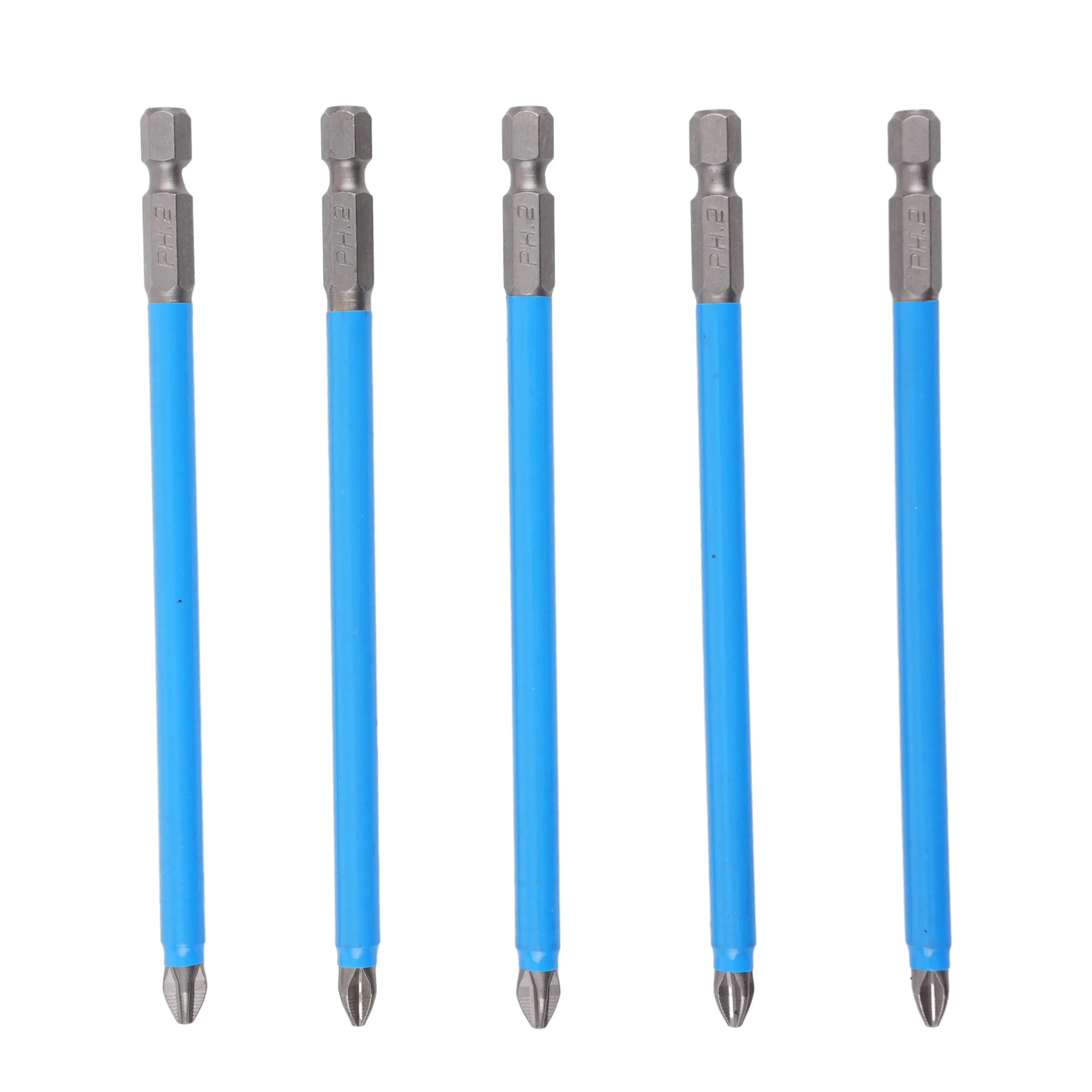 

5Pcs Anti-slip Hex Shank Electric Screwdriver Bit PH2 Extra Long 127mm Magnetic Batch Head Cross Screwdriver Bit Set 1/4" Hex