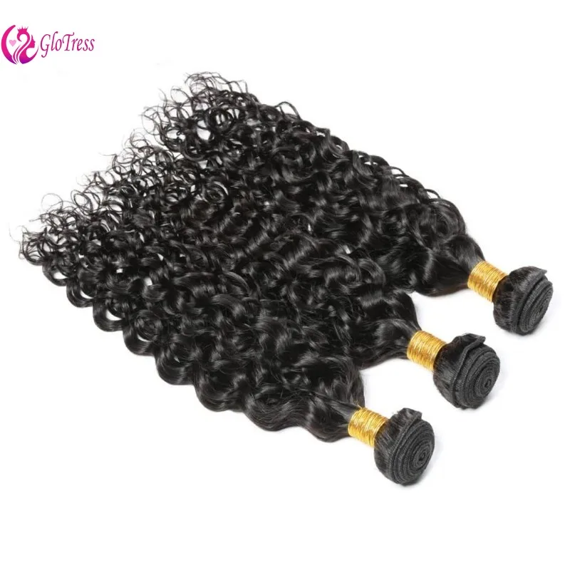 Water Wave Human Hair 3 Bundles 8-30 Inches 100g/Bundle 100% Unprocessed Brazilian Curly Bundles Natural Color Human Hair