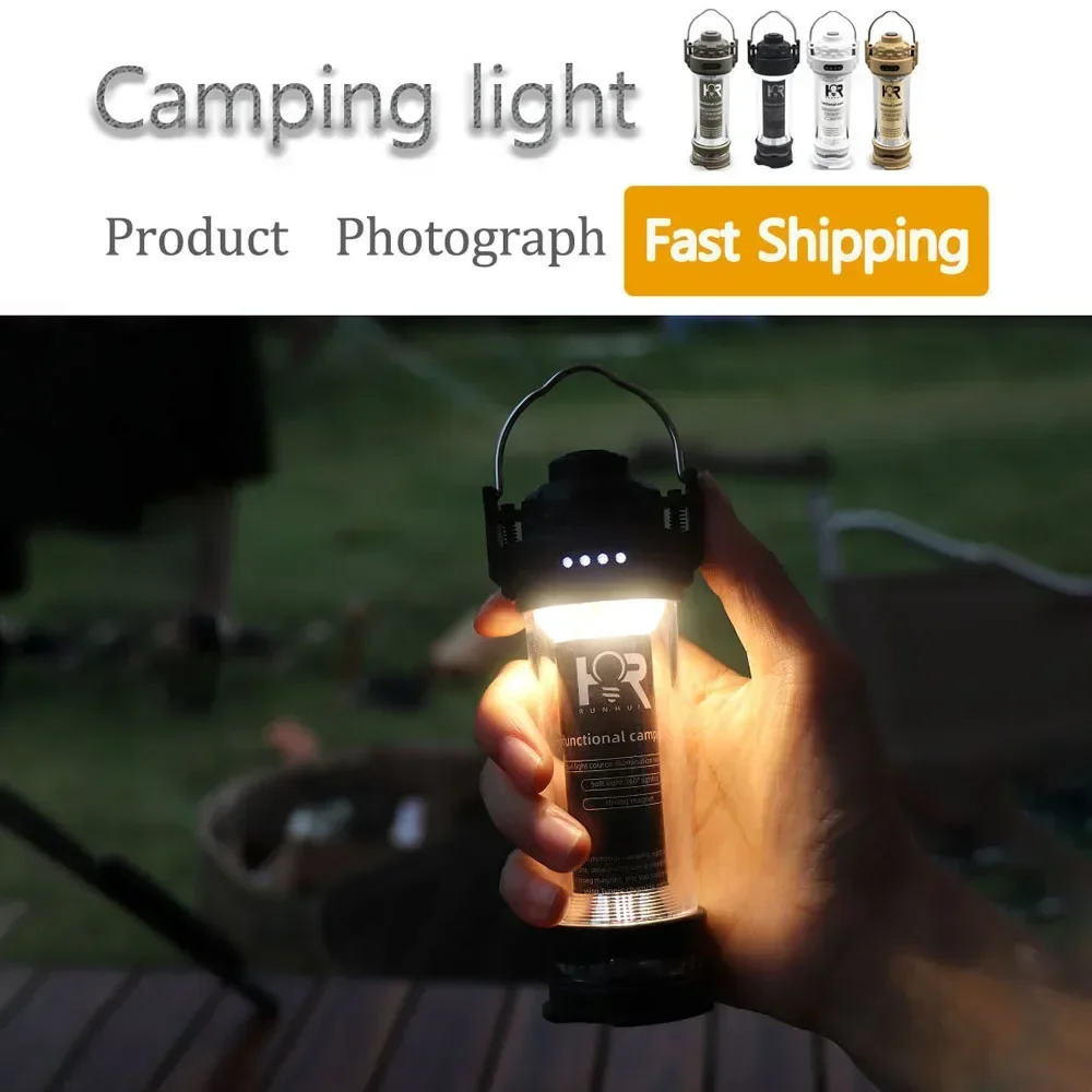 BATOT Multifunctional Camping Light USB Rechargeable LED Camping Lighthouse Set Camp Lighting Set Camping Table Atmosphere Light