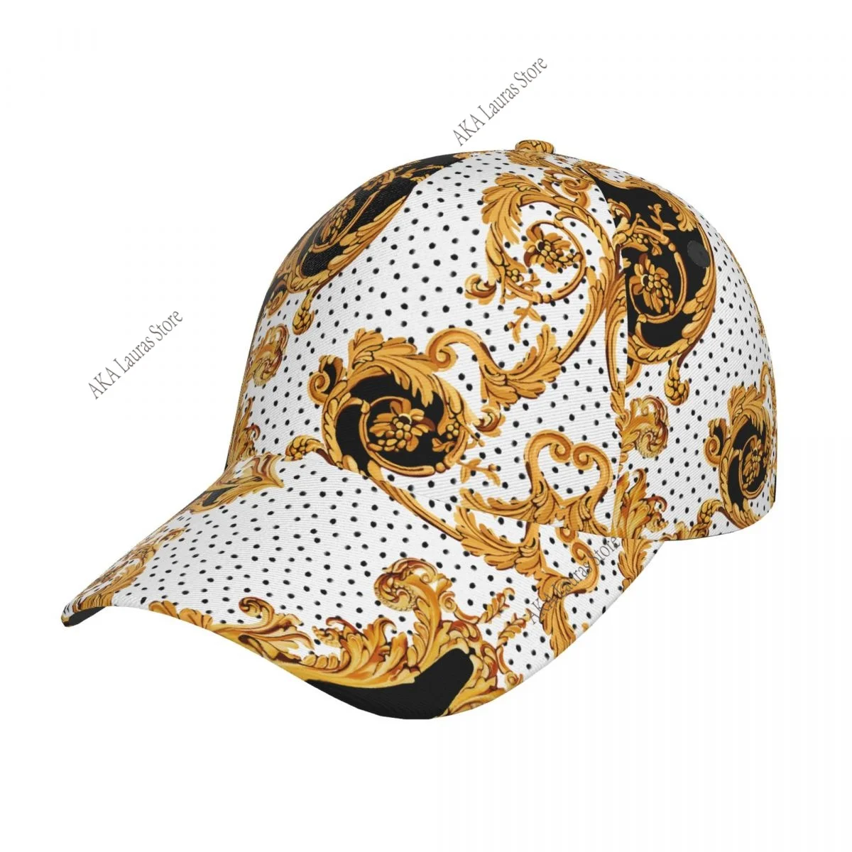 Golden Chains Baroque Women and Men DIY Print Text Design Cap Summer Sun Hat Unisex Wholesale