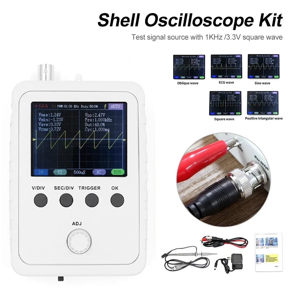 DSO150 Handheld Digital Oscilloscope 200kHz Bandwidth 1 Channel 2.4in Display 1MSa/s Support 80KHz PWM Firmware Update Assembled