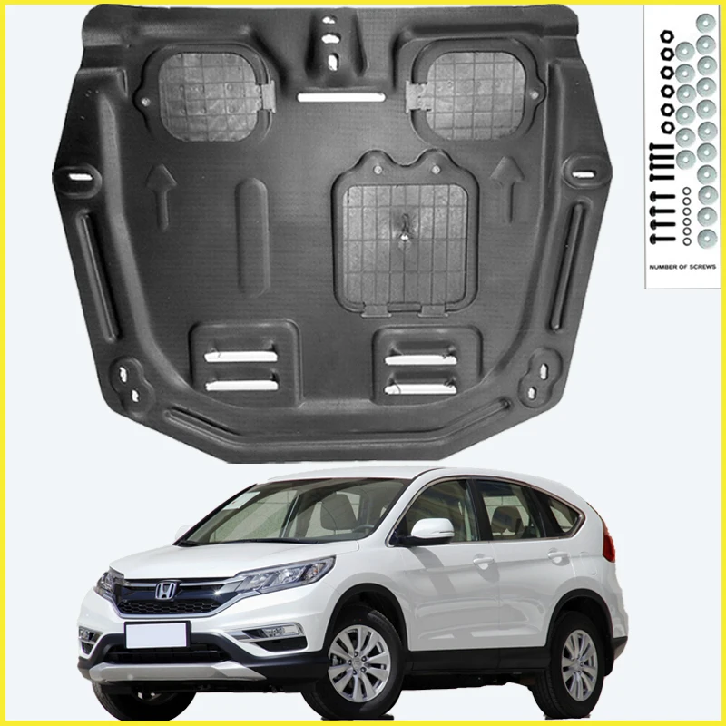 สำหรับฮอนด้า ซีอาร์วี 2015-2016 สีดำภายใต้แผ่นป้องกันเครื่องยนต์สแปลชชิลด์บังโคลนฝาครอบบังโคลนตัวป้องกัน