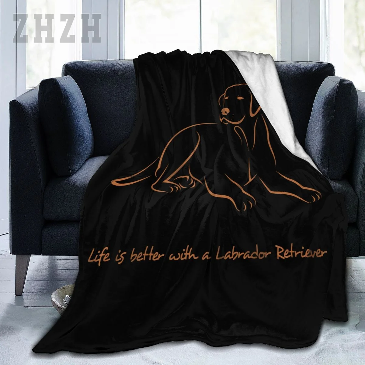 Blanket Labrador Retriever Premium Flannel Multifunction Camping Sofa Cover Keep Warm