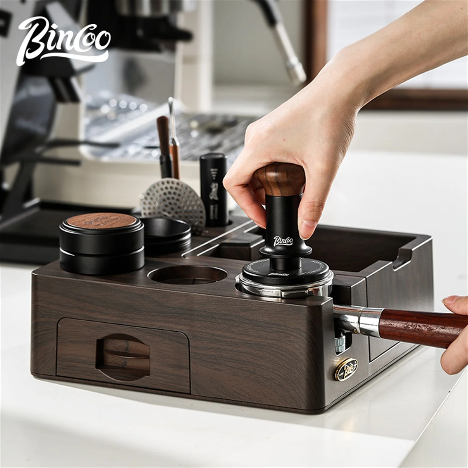 

Bincoo Coffee 51mm-58mm Tamper Station Portafilter Holder For Delonghi Breville Espresso Mat Distributor Holder Barista Tools