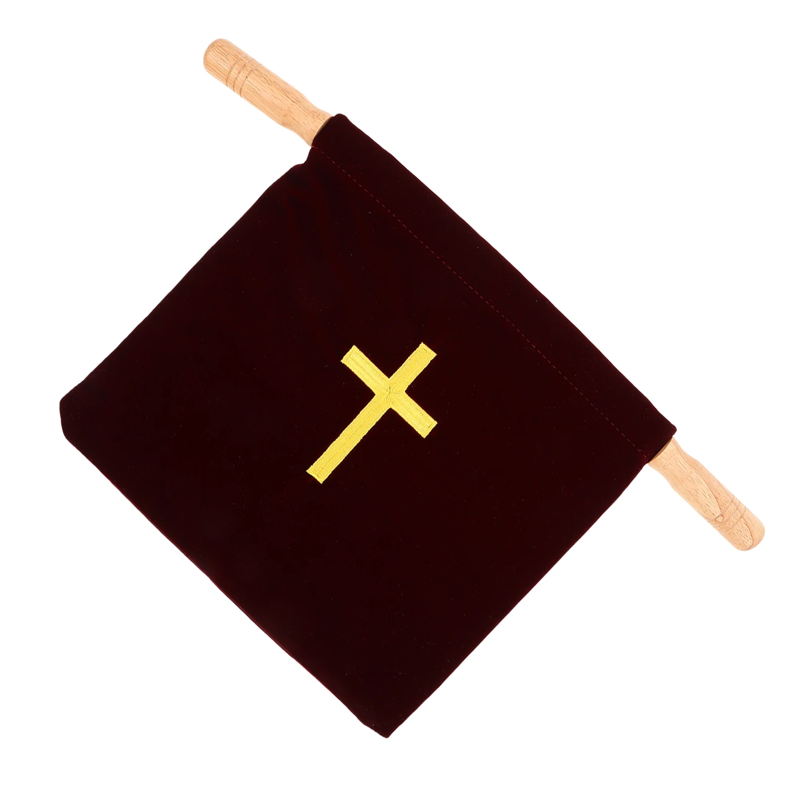 

Large Capacity Church Offering Bag Embroidered Cross Fine Craftsmanship for Religious Services Weddings Christenings First