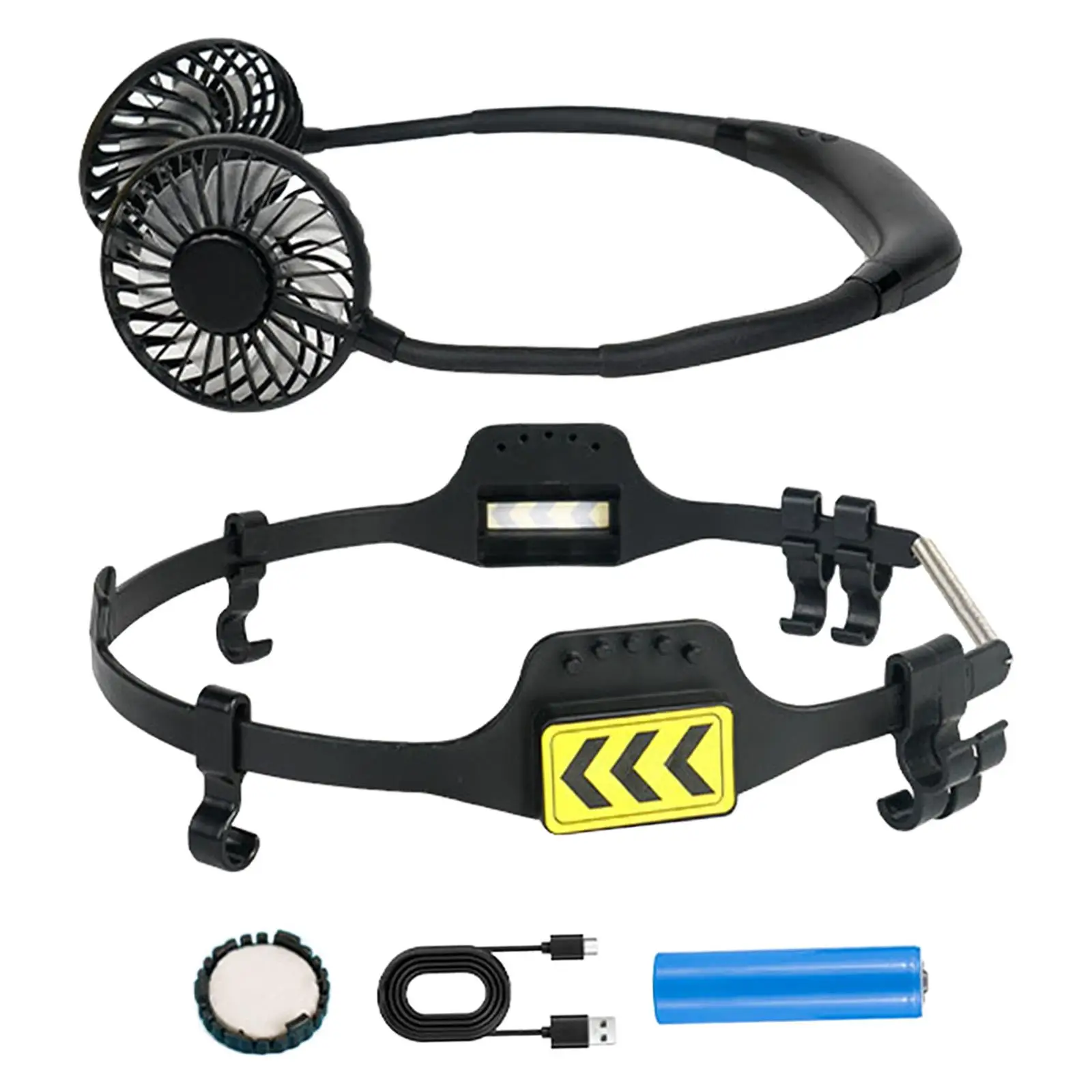 Personal Hard Hat Cooling Fan Adjustable with Night Light for Indoor/Outdoor