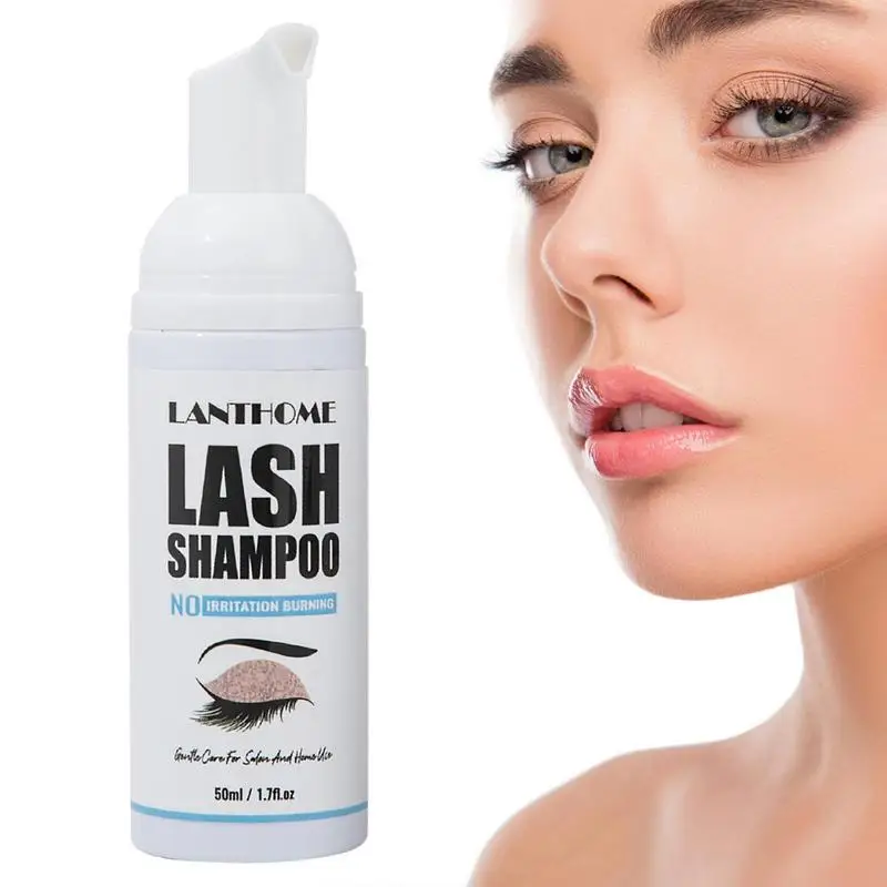 Eyelash Shampoo Cleaning Brush Kit Lash Extension Foam Cleaner, Suave Sem Estimulação, Remoção de Maquiagem, Bolha Macia Grossa, 50ml