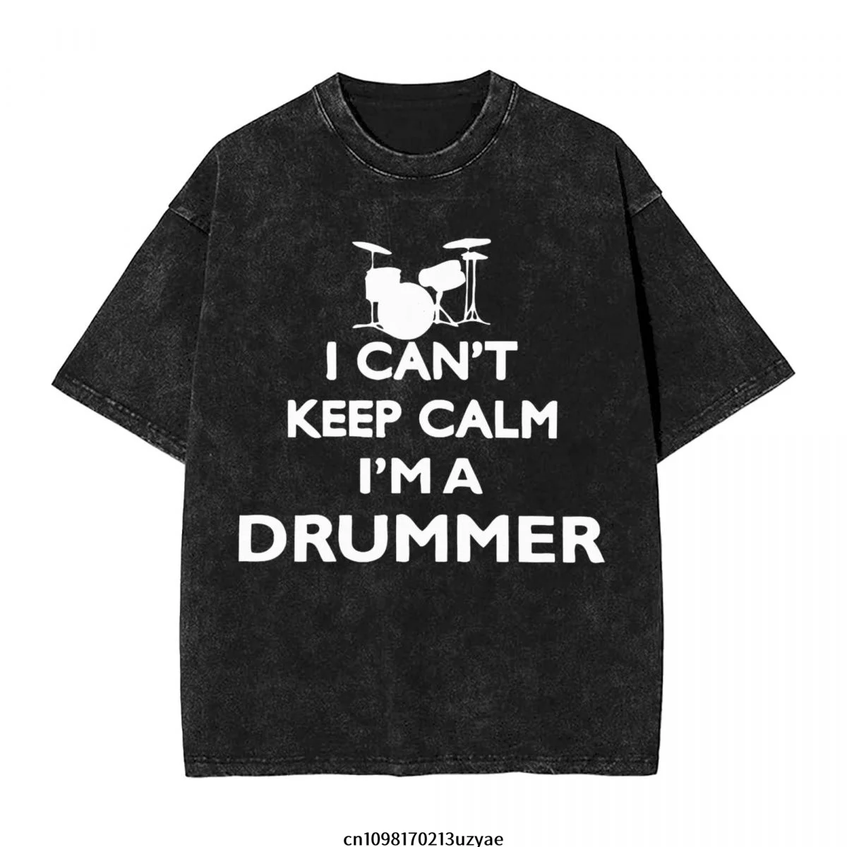 

Мужская винтажная хлопковая футболка с короткими рукавами I Can't Keep Calm I'm A Drummer, летняя футболка в стиле хип-хоп