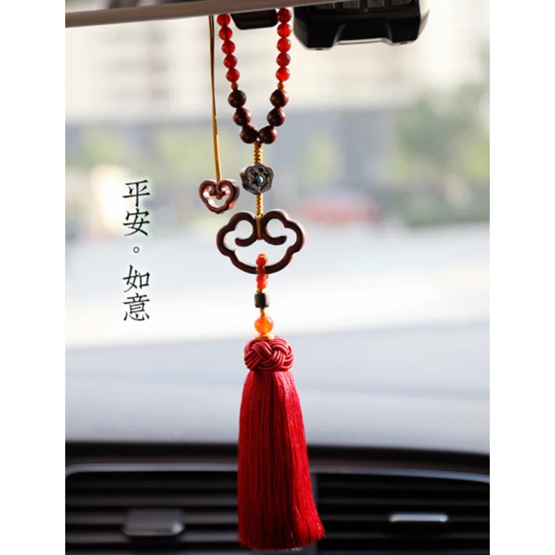 Automobile Hanging Ornament Chinese Style Ruyi Car Interior Hanging Accessories Safe High-End Rearview Mirror Hangin Safe Chamrs