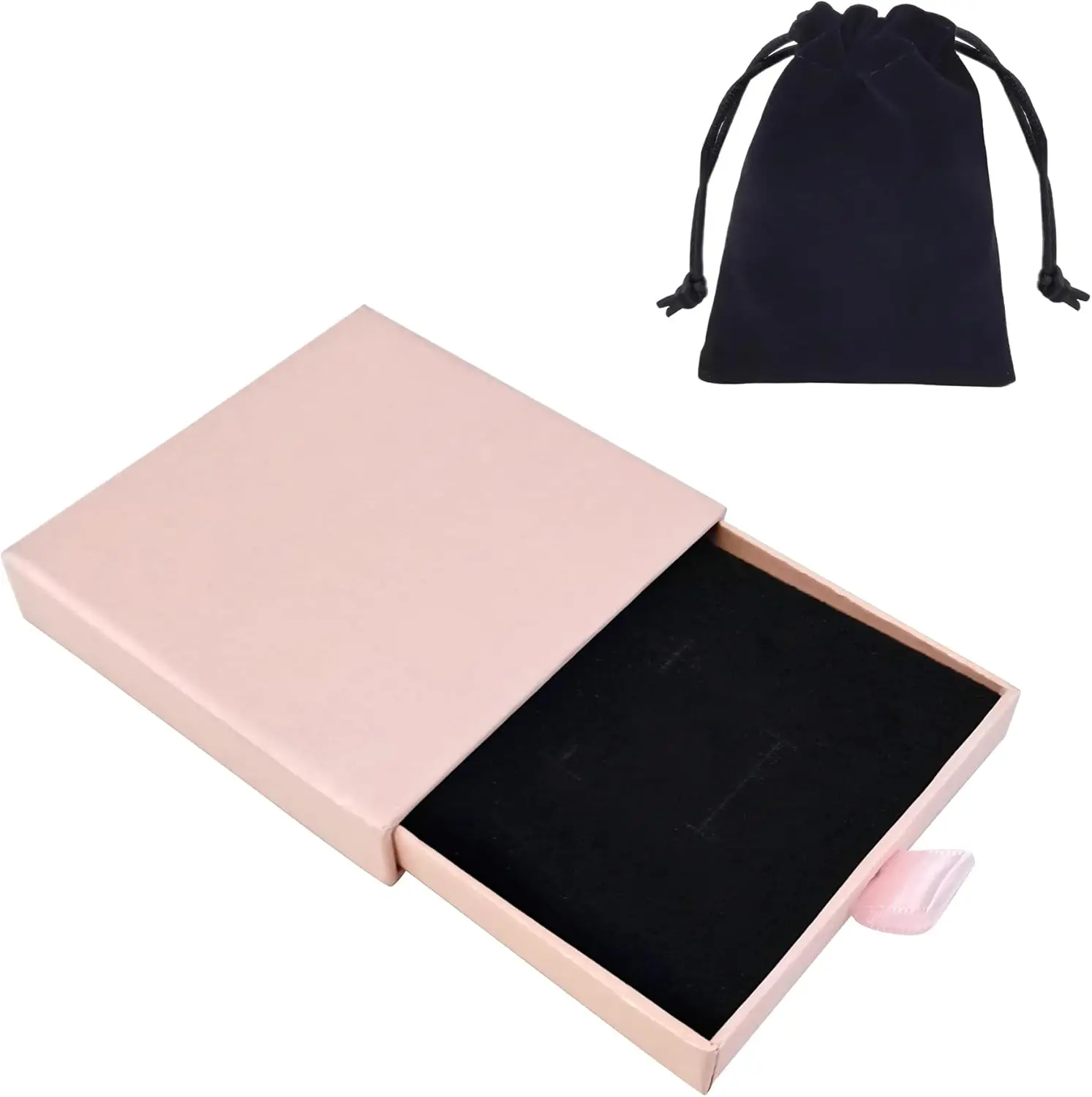 

Small Jewelry Gift Box and Velvet Bag, Necklace Bracelet Earring Cardboard Organizer Square Jewellery Gift Box Pendent Storage C