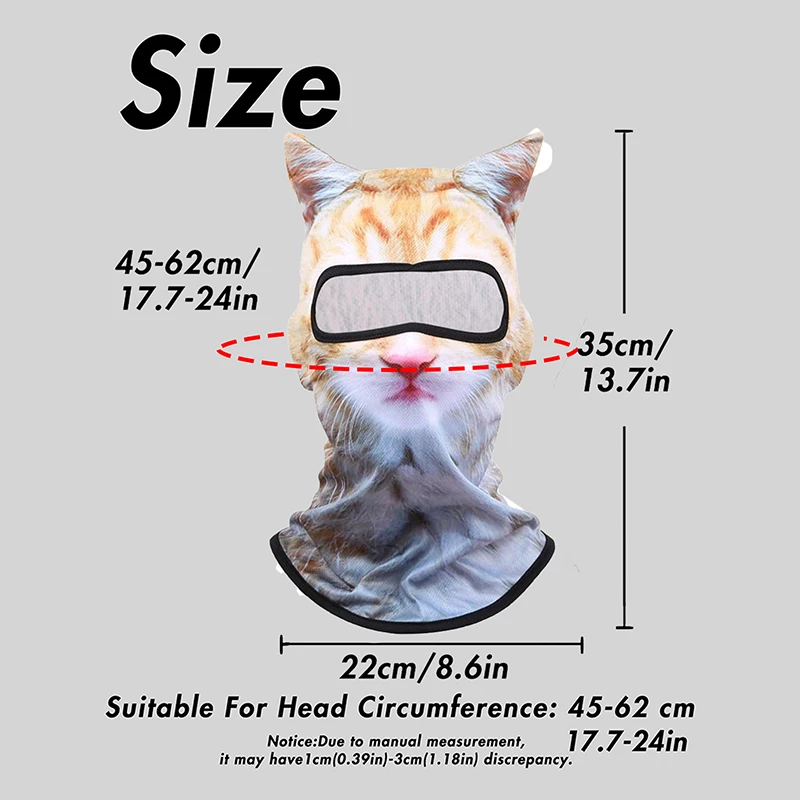 Musion Unisex Balaclava Cycling Sports Hat Fashionable Animal Design Windproof Sun-Proof Breathable for Motorcycle Skiing