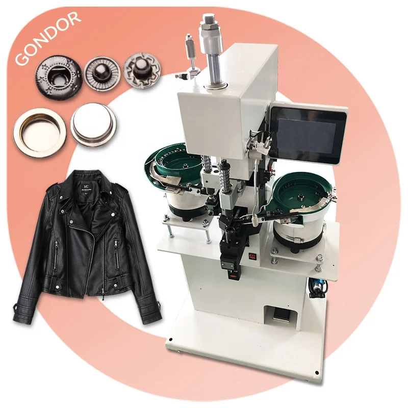 Fully Automatic 4 Part Snap Botton Jeans Metal Button Attaching Rivet Hand Press Machine Male Female