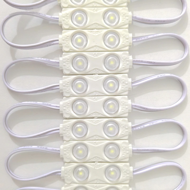 

200pcs DC12V 2835 2LED Module Injection Outdoor Waterproof IP67 Strip Light for Shop Signboard Advertisement Sign Letter Decor