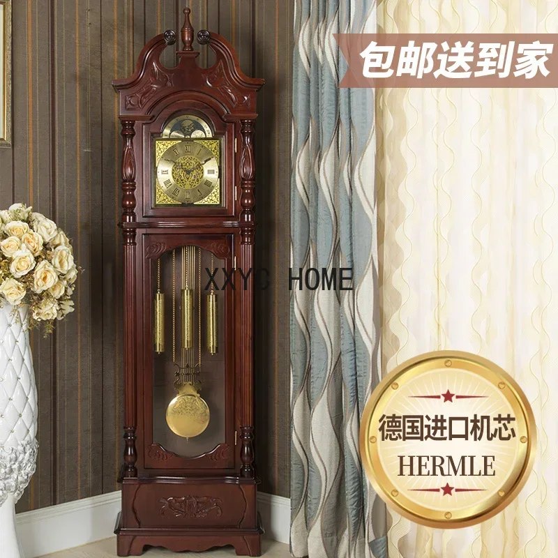 

Оригинальные часы для дедушки из массива дерева, ручная резьба, современные новые механические часы в китайском стиле