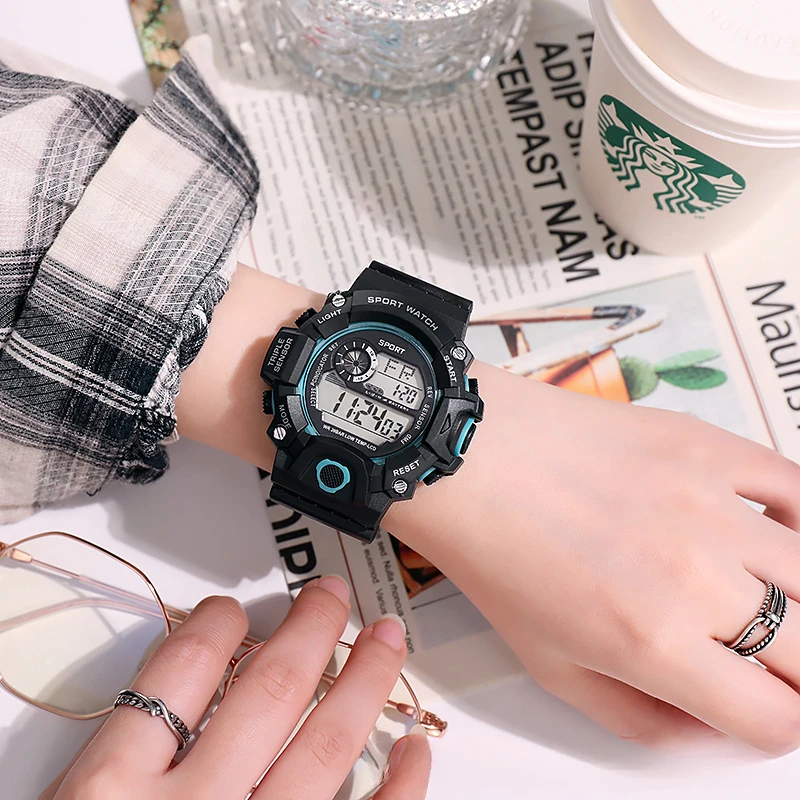 Male and female sports electronic watch, children's fashion alarm clock, student watch