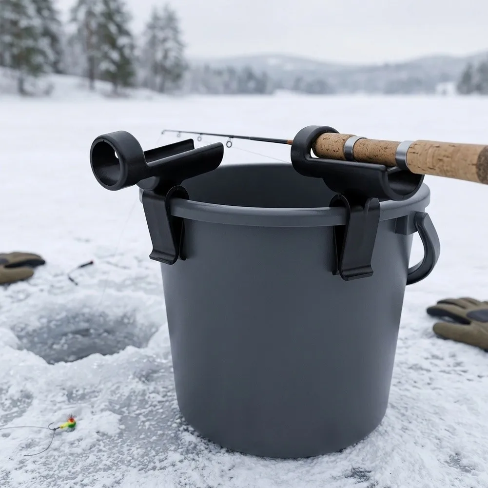 1-2pcs Bucket Rod Holder Anti-slip Ice Fishing Rod Holder Fixed Pole Bracket Fishing Pole Storage Rack Fishing Accessories