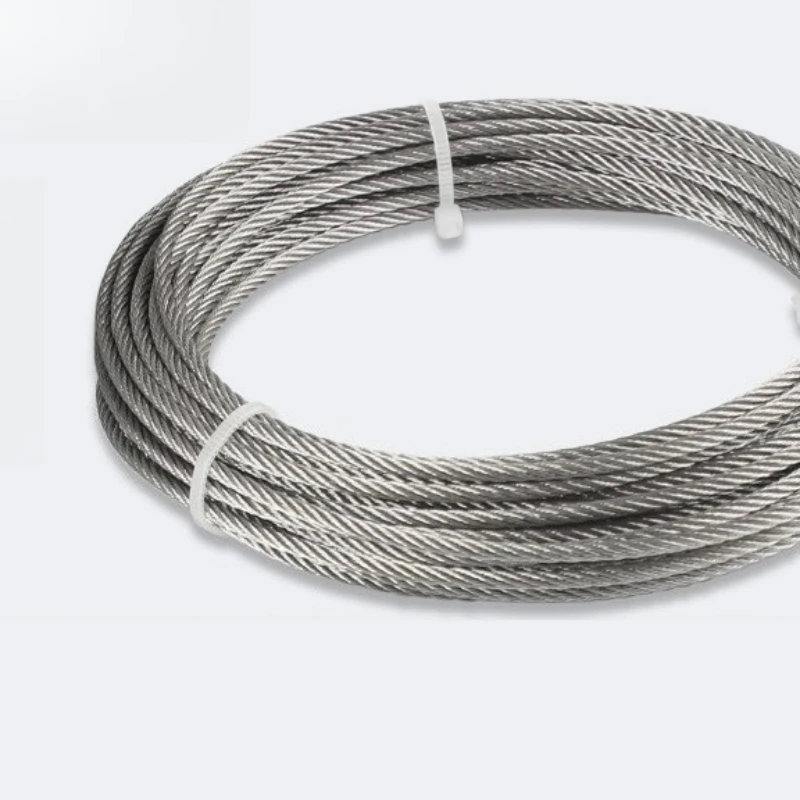 QBest 1m 5/6/8/10/12/14mm 7X19 304 Stainless Steel Wire Rope Soft Cable for Clothes Lifting