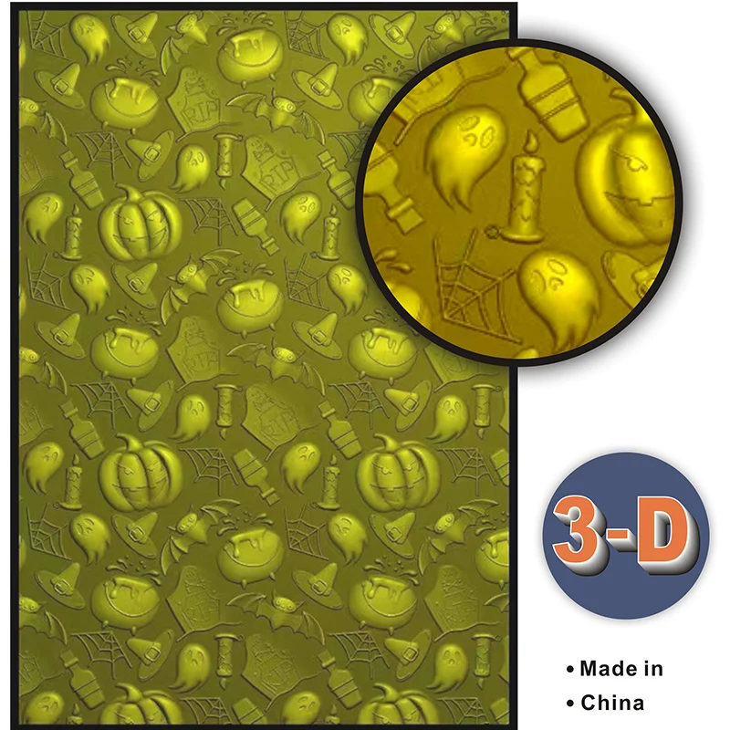 

3-d Texture Impression Embossed Folder - Halloween Elements