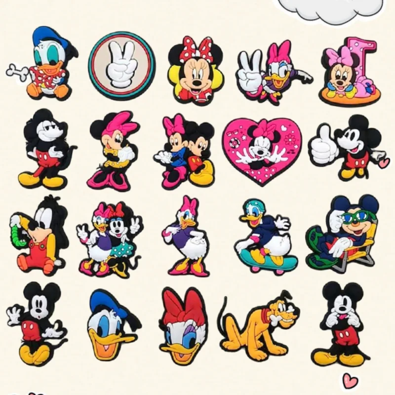 

20pcs Mickey Mouse Series Shoe Charms Set PVC Decorations for Clogs Bogs Slippers Sandals Beach Bag Accessories