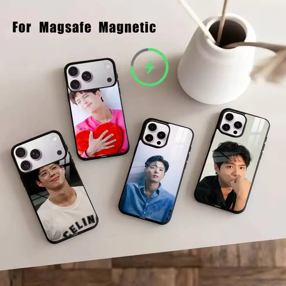

Чехол для телефона с изображением актера Пак Бо-гума для iPhone 17, 16, 15, 14, 13, 12, 11 Plus, Pro, магнитный, для беспроводной зарядки Magsafe