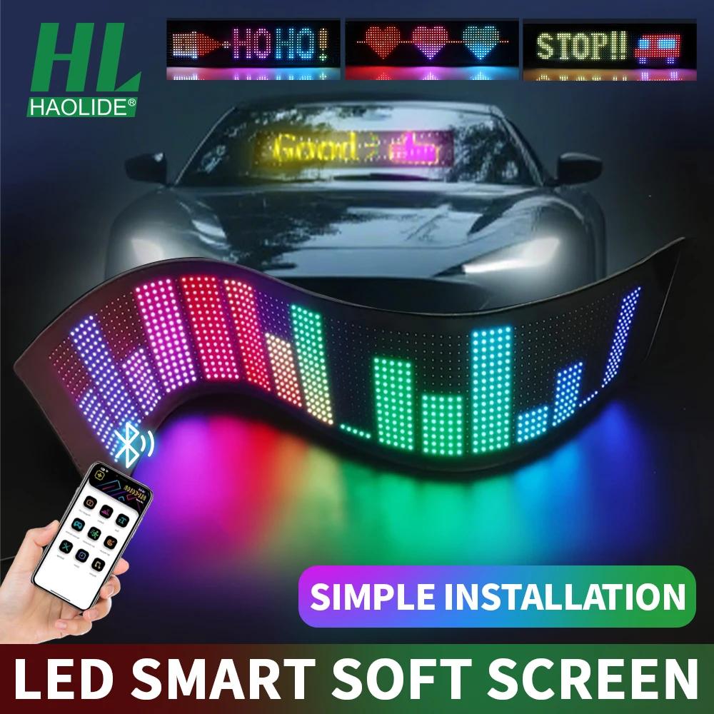 

RGB LED Matrix Pixel Panel Control Remote LED Panel Flexible Display Light Remote APP Bluetooth Car Advertising Screen Decoraive