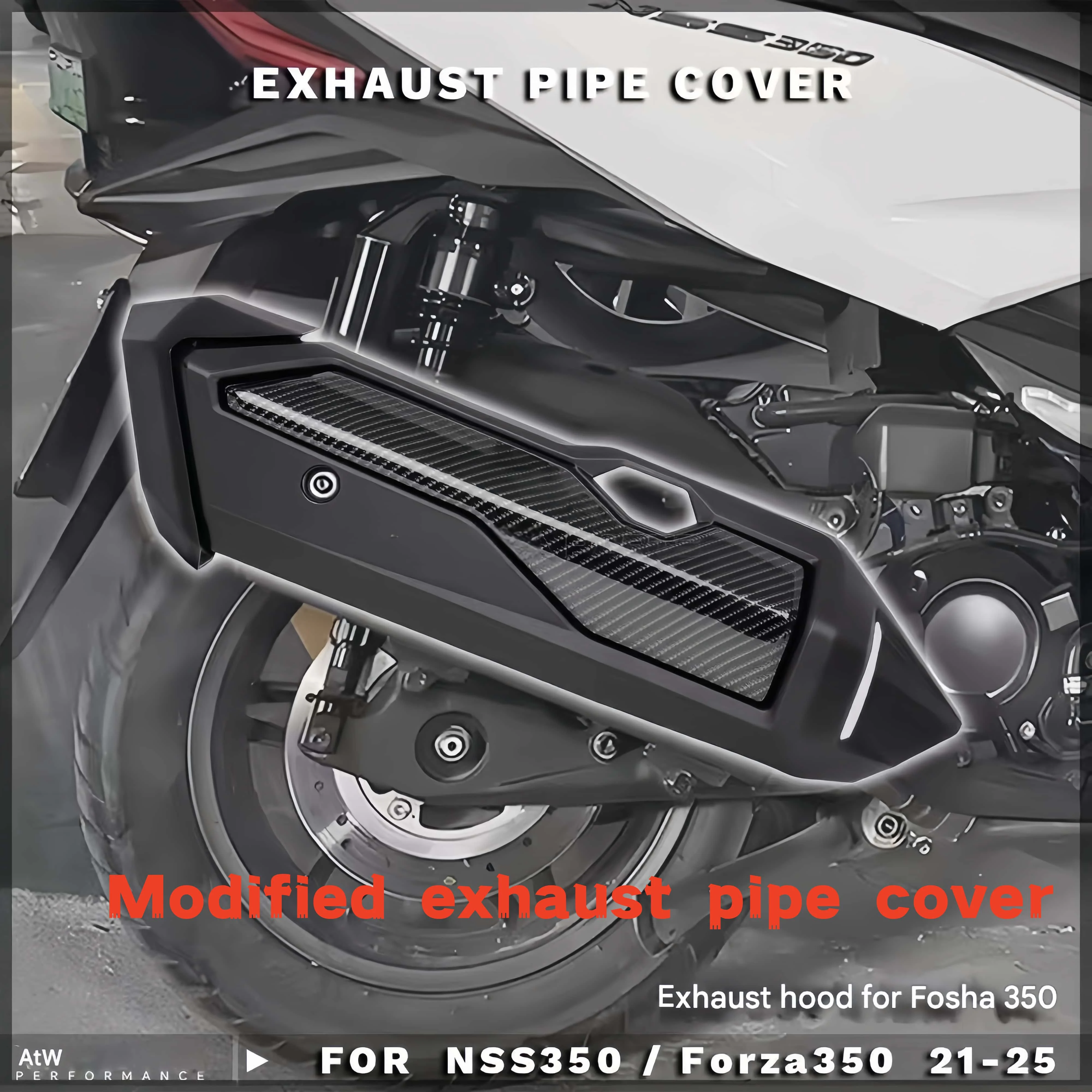 For Honda Forza 350 exhaust cover Forza motorcycle modification anti-scalding heat insulation cover Forza 350 exhaust pipe cover
