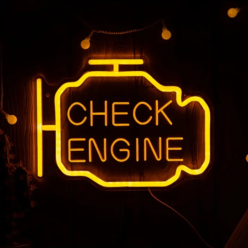 Check Engine Letter Neon Light Multipurpose Decorative Wall Mounted for Wedding, Engagement Party, Bedroom Decor